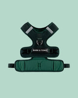 Bark & Tonic Signature cooling dog harness in Juniper (green)
