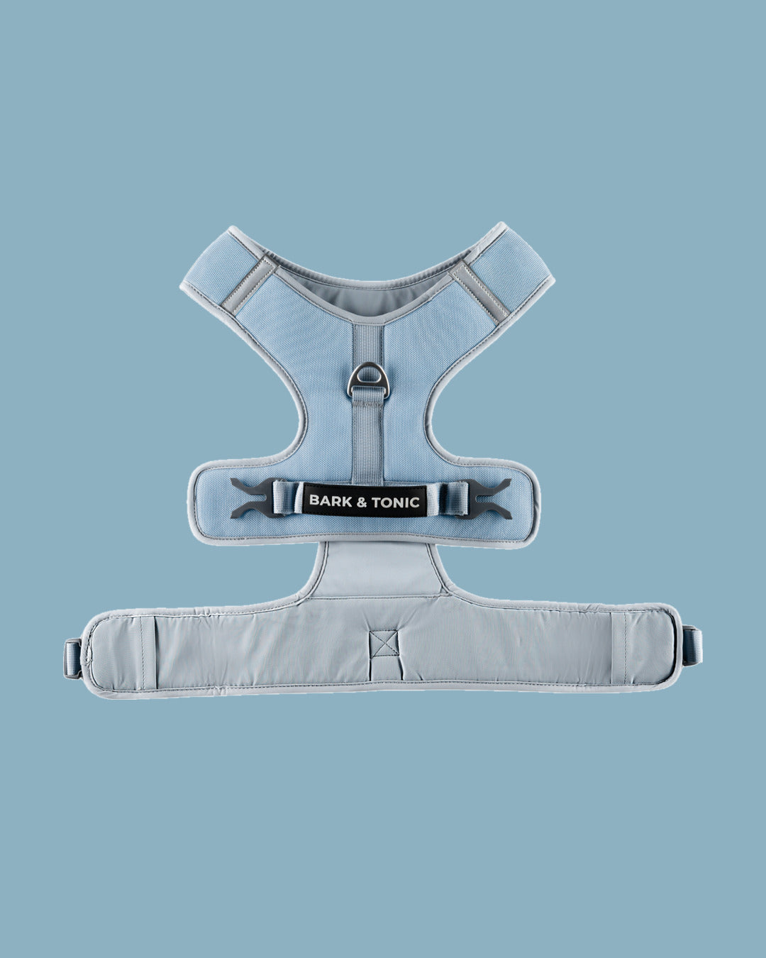 Bark & Tonic Signature cooling dog harness in Tonic Ice (light blue)